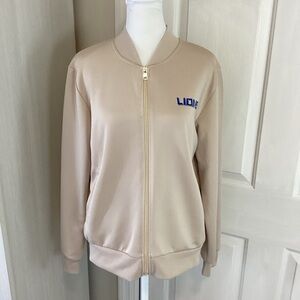 Lions Beige Women's zip front sweat shirt Sz M